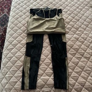 Set ✨ Koral Olive Gold and Black Workout Ensemble